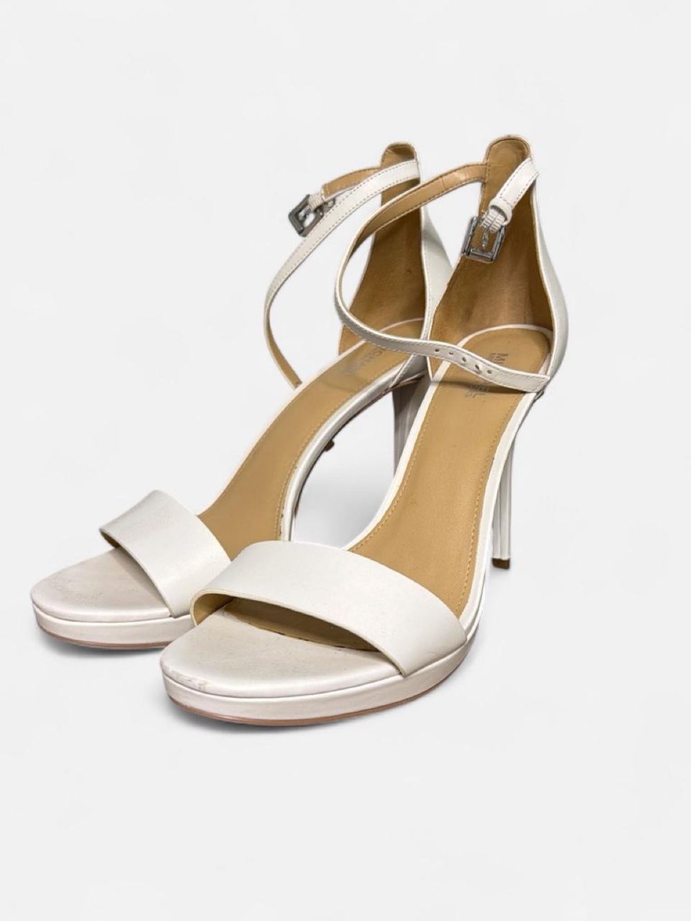 MICHAEL Michael Kors Ivory Open-Toe Ankle-Strap Stiletto Sandals